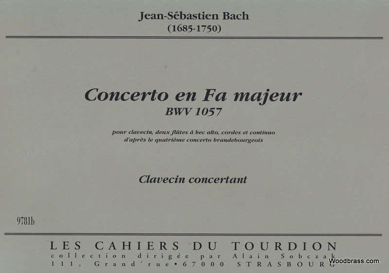 J.S. - Concerto En Fa Majeur Bwv 1057 - Pie De Clavecin