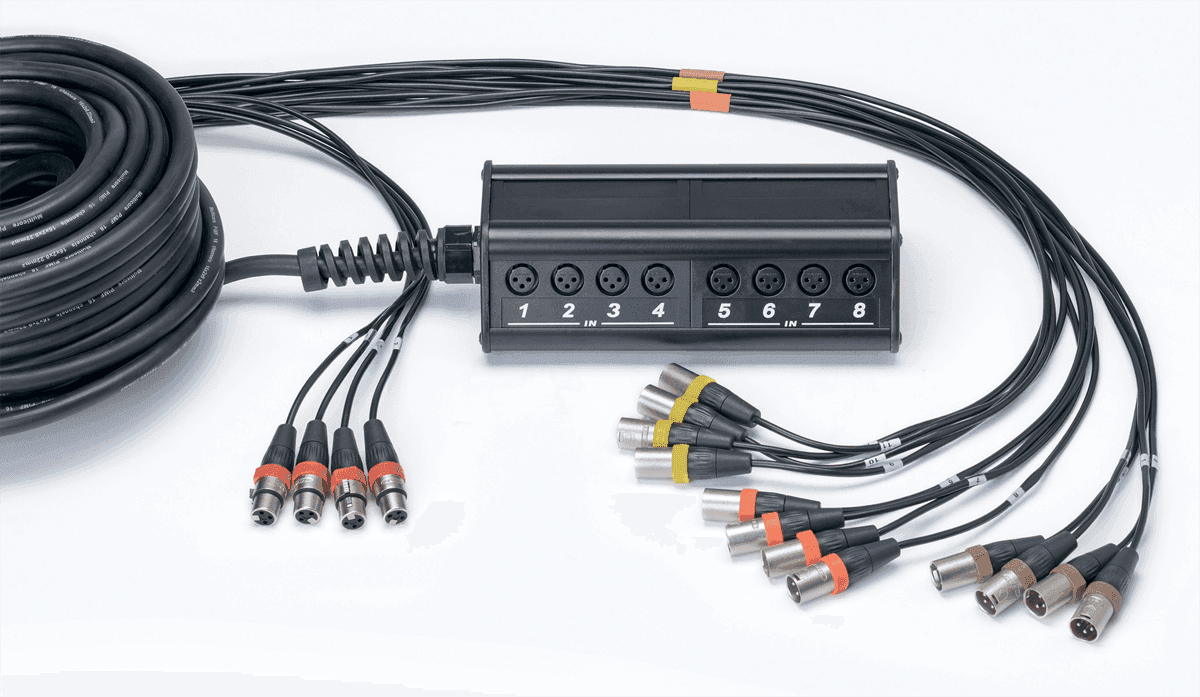 Caja de Escenario 12 Entradas 4 Salidas XLR Cable 30 M