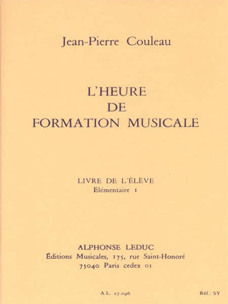 Leduc Couleau JEAN-pierre - L'heure De Formation Musicale Elementaire 1 - Eleve