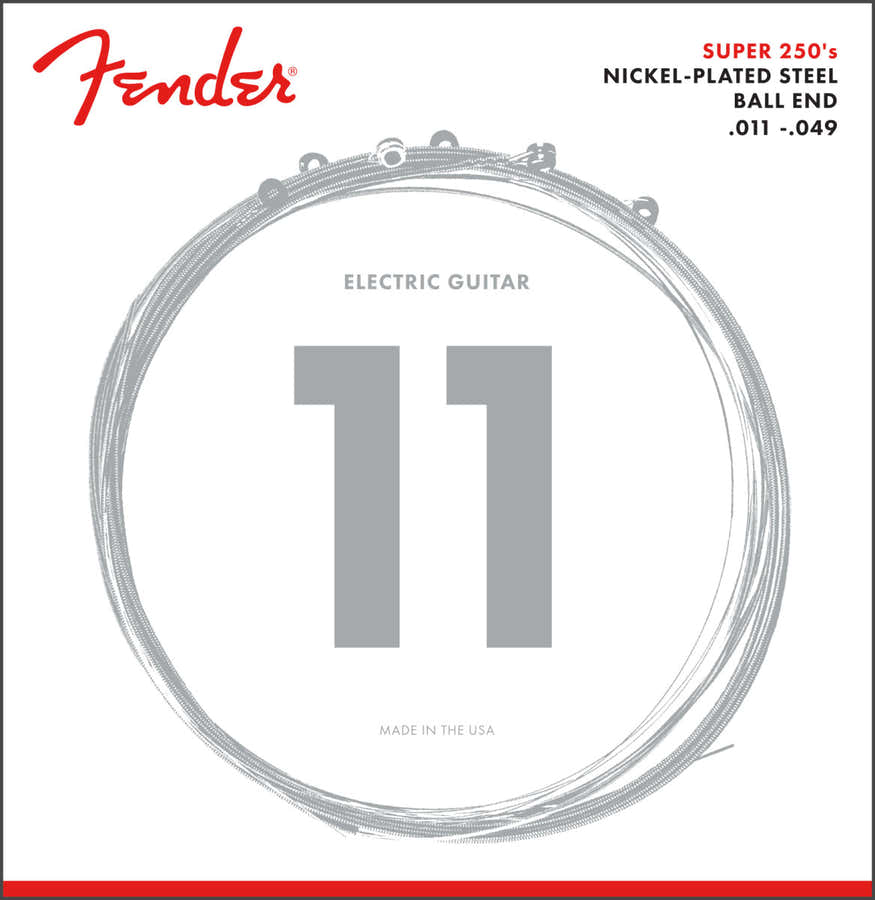SUPER 250 GUITAR STRINGS NICKEL PLATED STEEL BALL END 250M GAUGES .011-.049 (6)