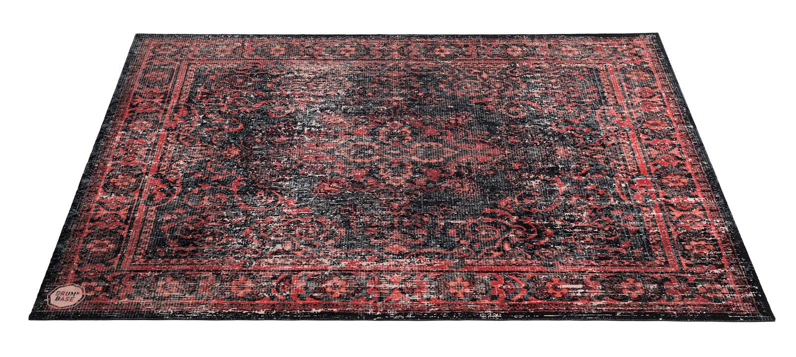 Alfombra Vintage Persian 1.85 X 1.60M Antideslizante - Negro Rojo