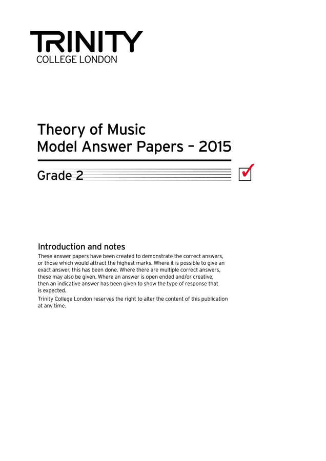 Trinity College London Theory Model Answers Paper (2015) Grade 2 (all Instruments)