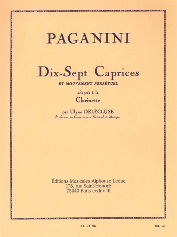 Paganini N. - 17 Caprichos y movimiento perpetuo - Clarinete
