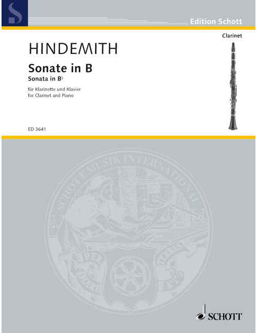 HINDEMITH PAUL - SONATA IN BB - CLARINET IN BB AND PIANO