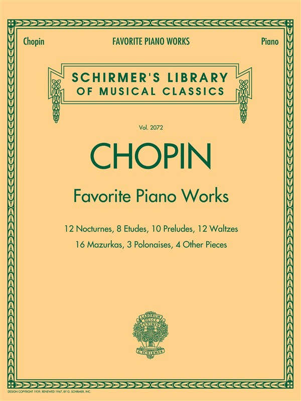 CHOPIN FREDERIC FAVORITE PIANO WORKS - PIANO SOLO