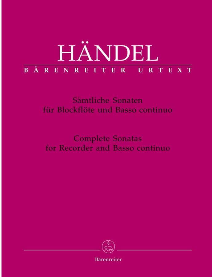 Haendel G.F. - Samtliche Sonaten - Flute A Bec Basse Continue