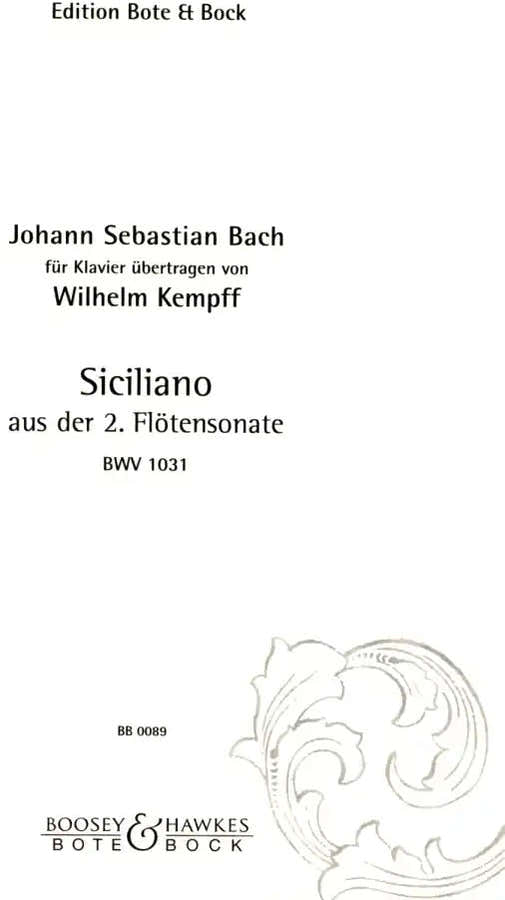 Bach J.S. - Siciliano BWV 1031 - Piano