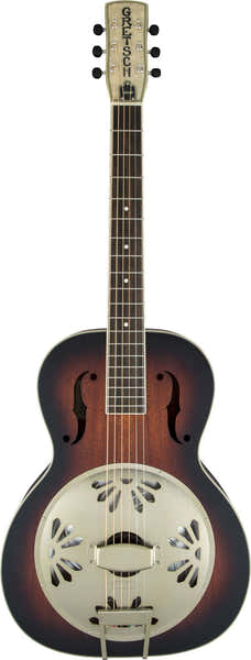 Gretsch Guitars G9240 Alligator Resonador de mástil redondo con cono biscuit, sunburst de 2 colores