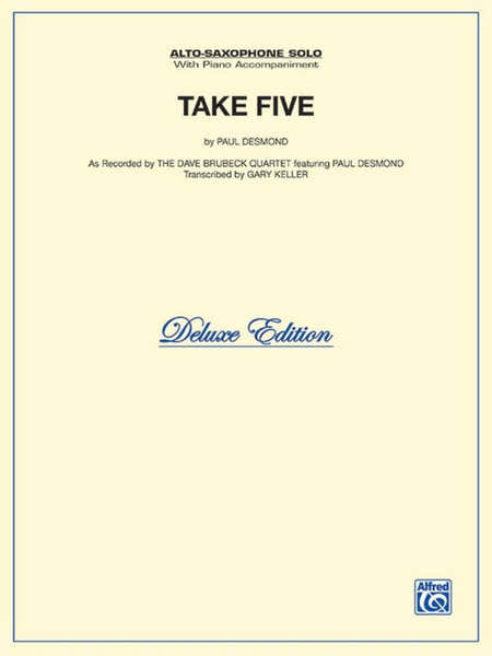 Alfred Publishing Brubeck Dave - Take Five - Saxophone And Piano