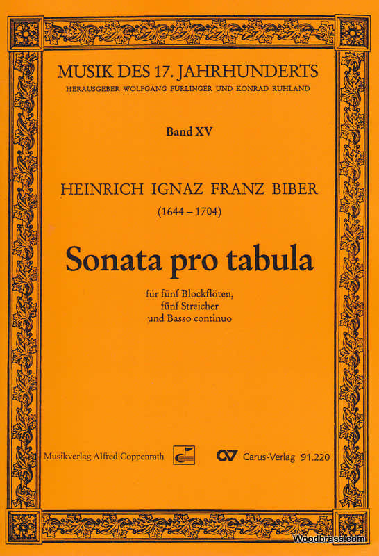 Biber Heinrich Ignaz Franz - Sonata pro tabula - Partitura del director