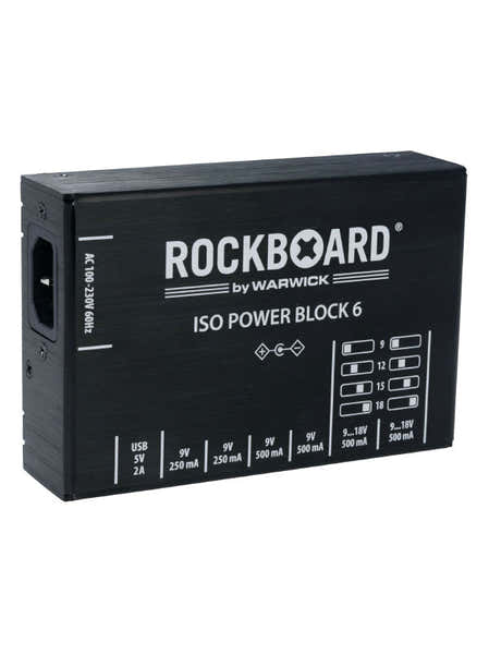 Rockboard Power Block Iso V6 IEC 9 A 18V 100/230 Volt