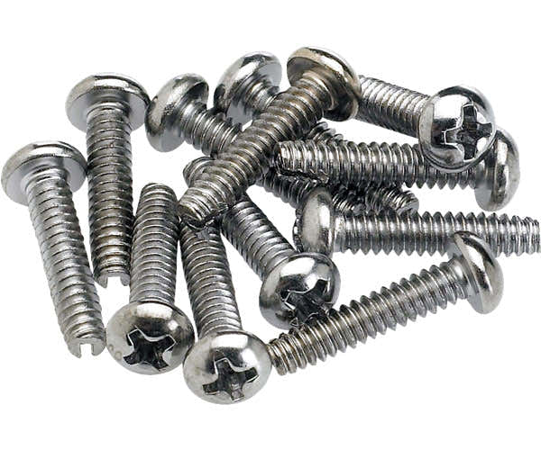 Tornillos de montaje para pastilla y selector (12) (cromo)