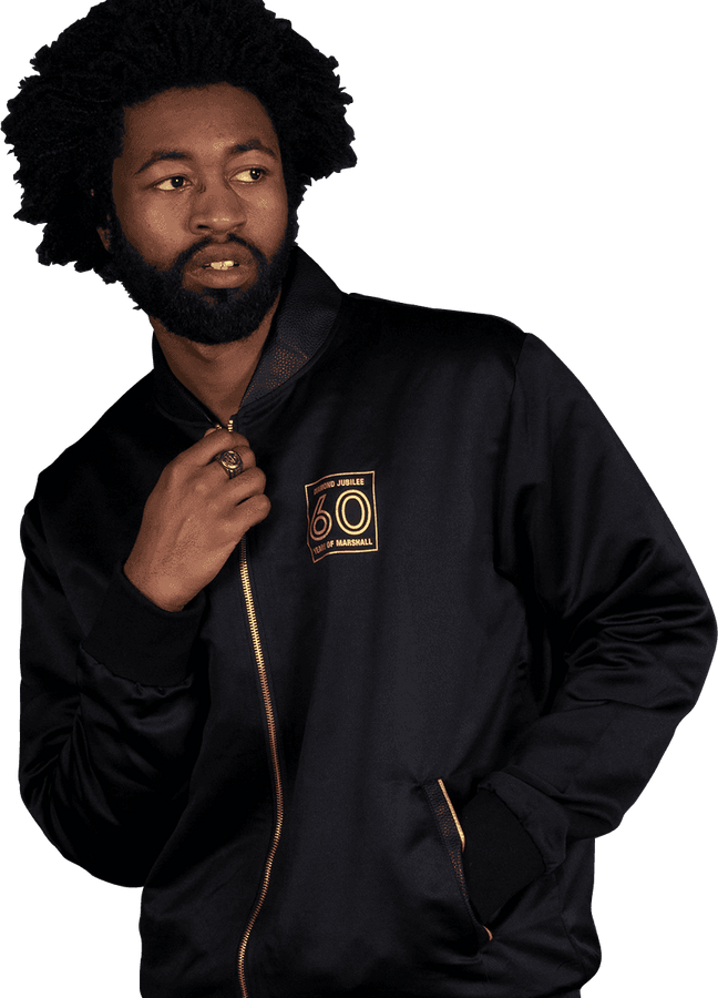 "XXL" Chaqueta bomber de satén del 60th aniversario