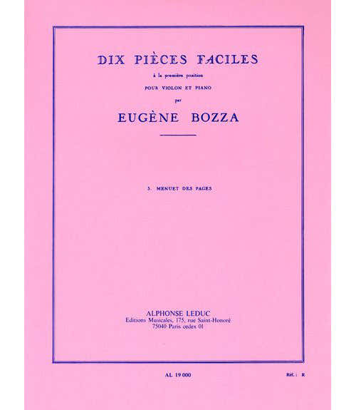 BOZZA EUGENE - MENUET DES PAGES - VIOLON