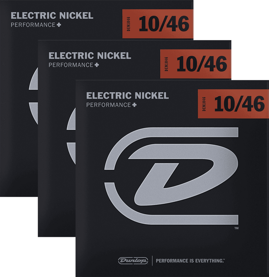 NICKEL PLATED STEEL ELECTRIC STRINGS SETS PACK OF 3 ELECTRIC SETS MEDIUM 10-46