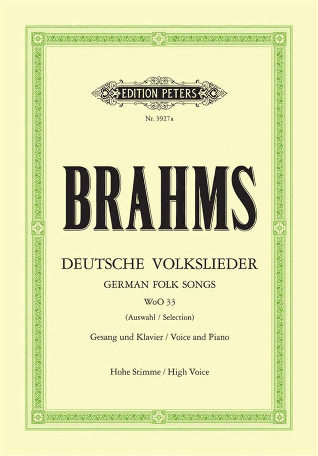 Brahms Johannes - Selection Of 20 German Folk Songs - Voix Haute & Piano