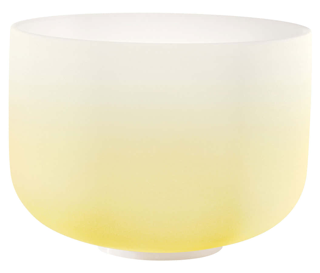 MEINL SONIC ENERGY CRYSTAL SINGING BOWL 12" COLOUR-FROSTED YELLOW NOTE E4 NAVEL CHAKRA