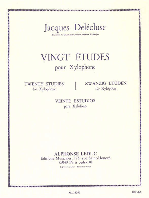Delecluse J. - 20 Etudes - Xylophone