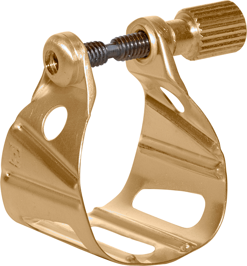 Abrazadera Jazz Chapada en Oro - Boquilla Metálica para Saxo Alto/Tenor