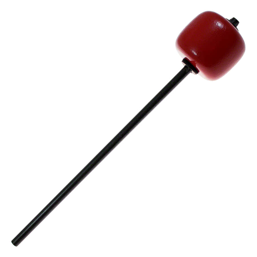 205A Bate De Pedal De Bombo Madera Dura Roja Eje Largo Negro