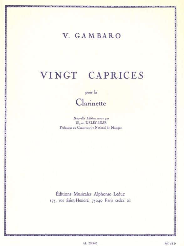 Gambaro V. - 20 Caprices - Clarinette