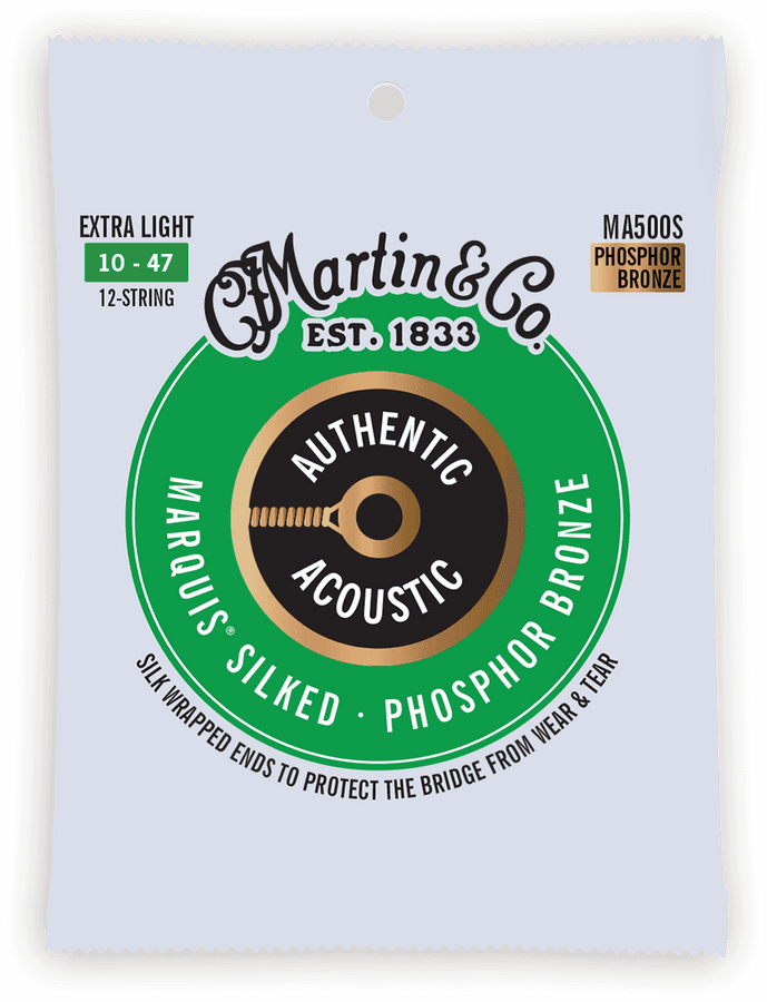 MA500S AUTHENTIC SILKED EXTRA LIGHT 92/8 PHOSPHOR BRONZE EX. LIGHT 10-14-23-30-39-47 12 STRINGS
