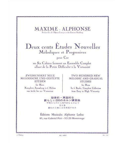 MAXIME-alphonse - 200 Etudes Nouvelles Vol.1 - Cor