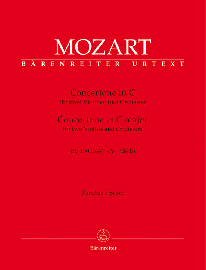 Mozart W.a. - Concertone For Two Violins & Orchestra KV 190 - Score