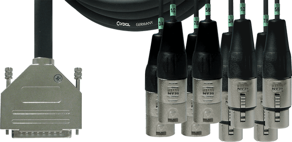 Cable de Interfaz SUB-D/4 XLR Macho + 4 XLR Hembras 3 M