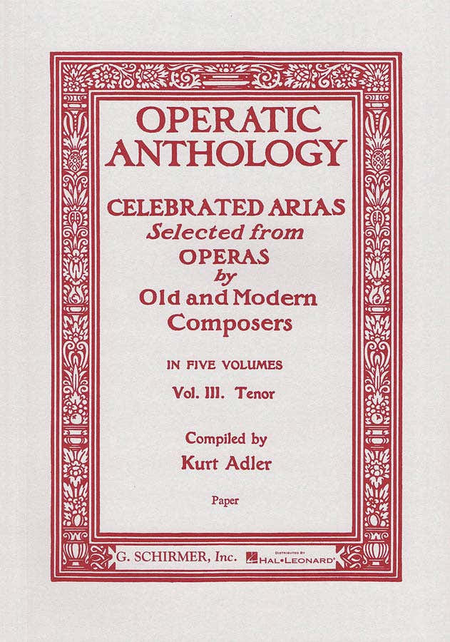 OPERATIC ANTHOLOGY VOL. 3 - TENOR ET PIANO