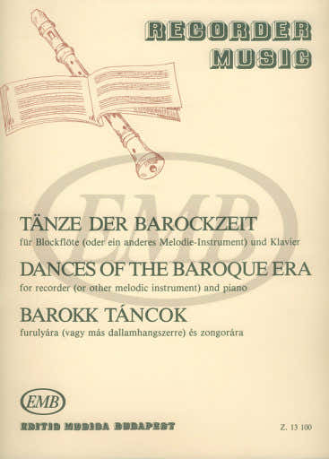 DANCES OF THE BAROQUE ERA - RECORDER PIANO