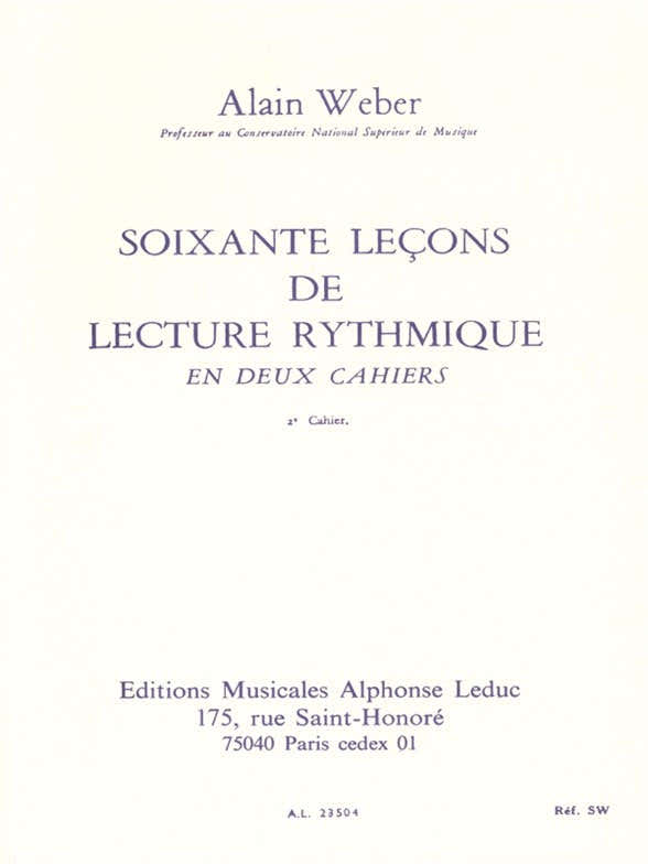 60 Leçons De Lecture Rythmique Vol.2