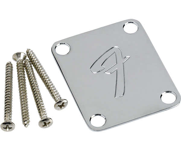 4-BOLT VINTAGE-STYLE NECK PLATE "F" (CHROME)