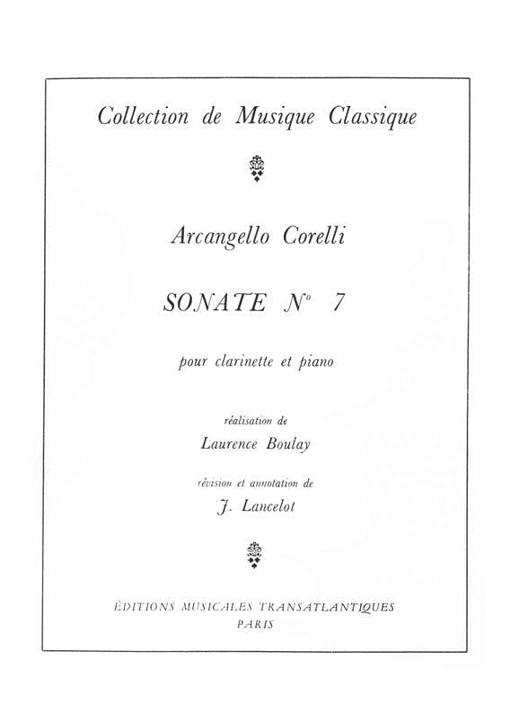 Corelli Arcangello - Sonate N°7 - Clarinette & Piano