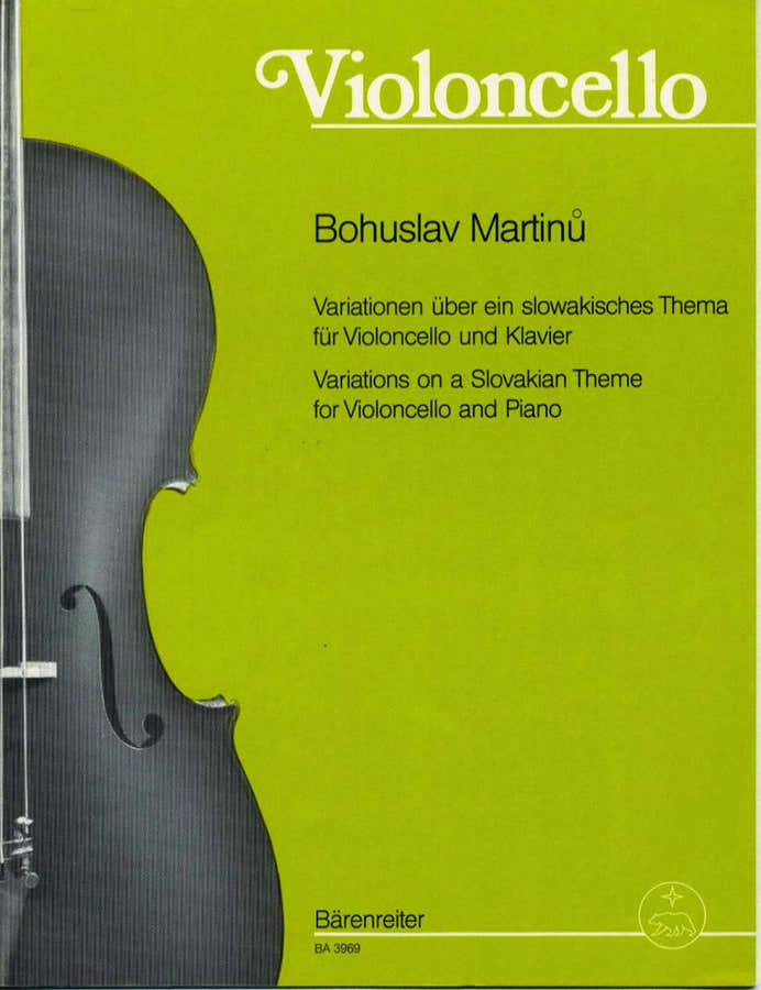 MARTINU BOHUSLAV - VARIATIONS ON A SLOVAKIAN THEME - VIOLONCELLO PIANO