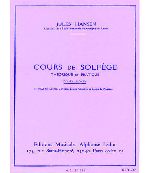 HANSEN JULES - COURS DE SOLFEGE (MOYEN)