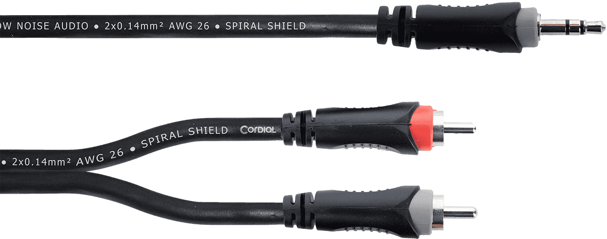 Cable Y Divisor de Minijack Estéreo / 2 RCA 5 M