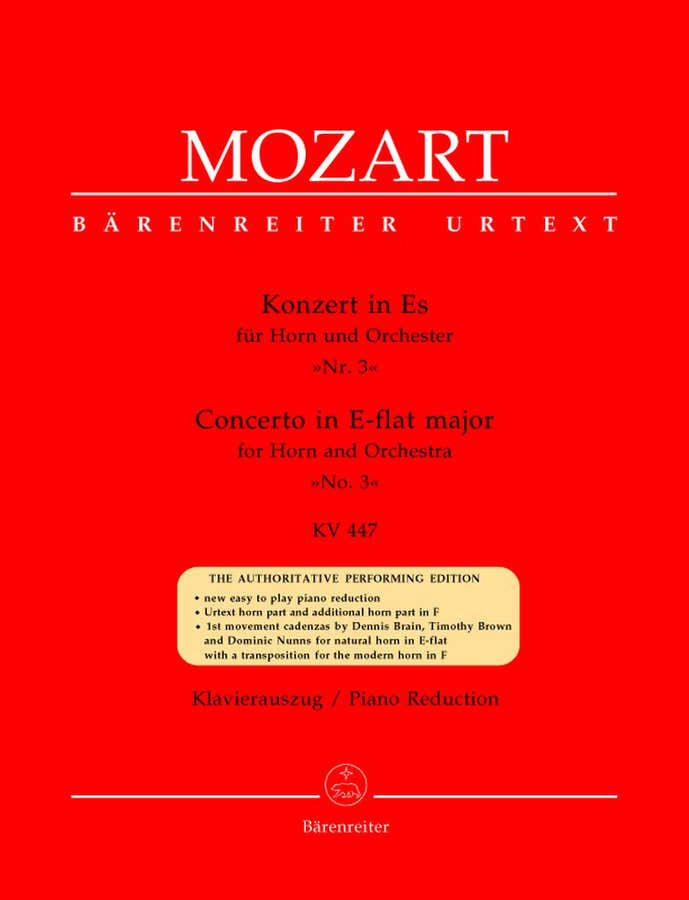 Moz W.A. - Concerto N°3 En Mib Majeur Kv 447 Pour Cor Et Orchestre - Cor Piano