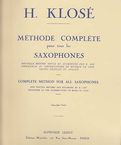Klose - Método completo para todos los saxofones Vol.2