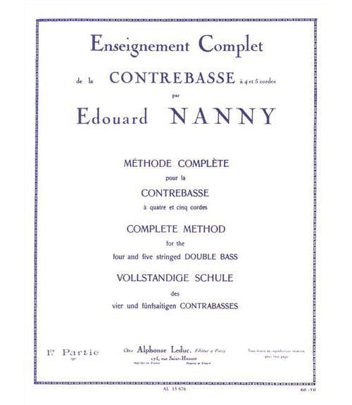 Nanny Edouard - Methode Complete Pour La Contrebasse Vol.1