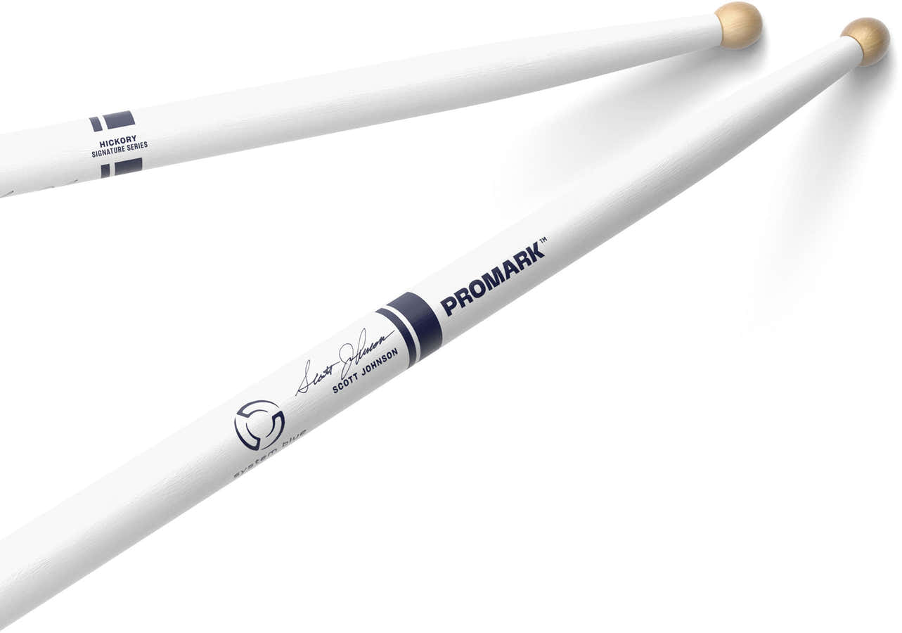 TXDC17W-WHITE - Scott Johnson Painted White Hickory Drumstick Wood Tip