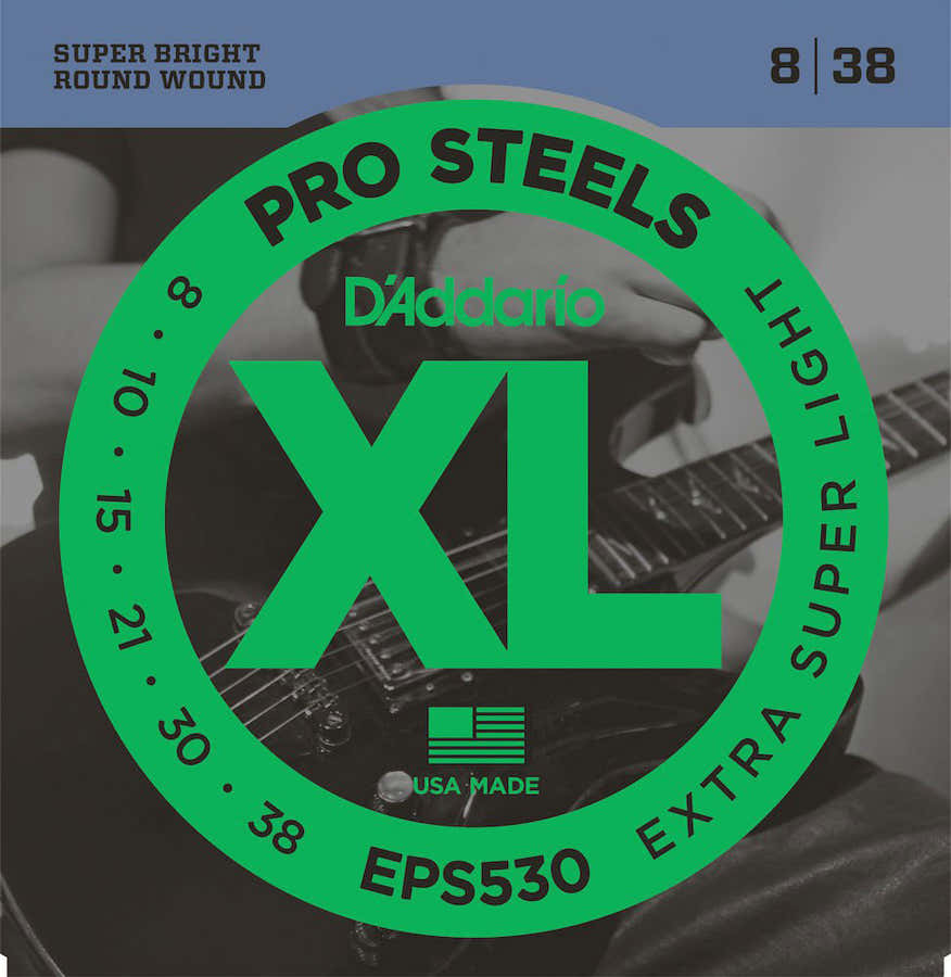 EPS530 PROSTEELS ELECTRIC GUITAR STRINGS EXTRA-SUPER LIGHT 8-38