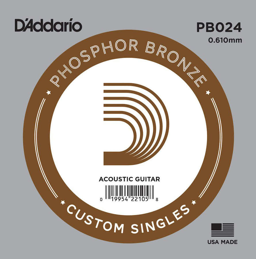 PB024 PHOSPHOR BRONZE WOUND ACOUSTIC GUITAR SINGLE STRING .024