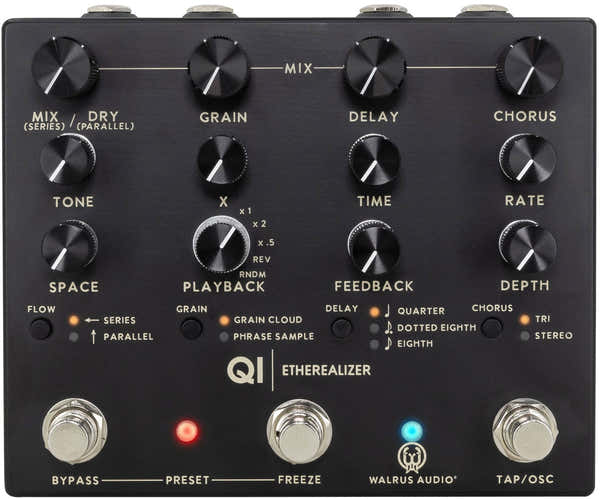 Walrus Audio Qi Etherealizer Negro - Efecto granular de reverb, delay y chorus