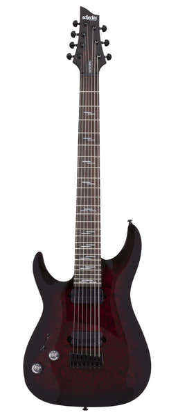 Schecter Omen 7 Elite Lh Negro Cereza Degradado