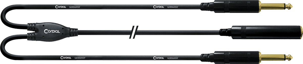Cable Y Latiguillo Jack Mono Hembras/2 Jack Mono Machos 30 CM