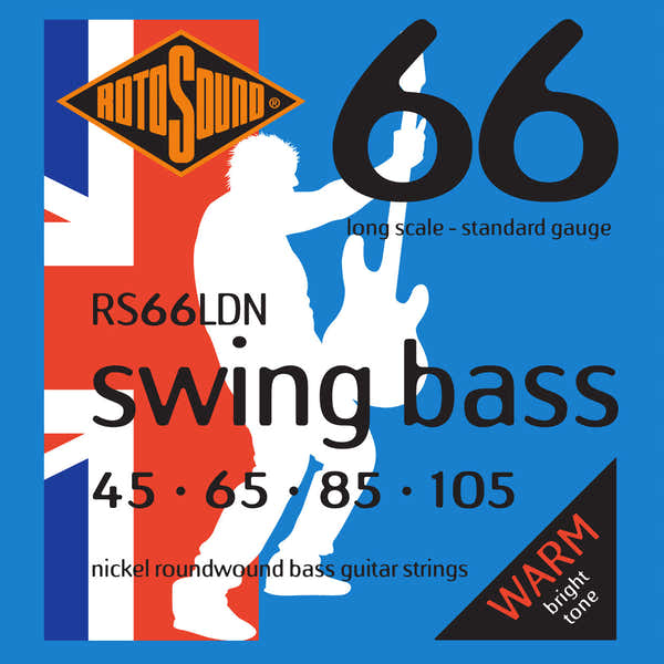 Rotosound RS66LDN Swing Bass, cuerdas de níquel entorchadas redondas, escala larga 45-105