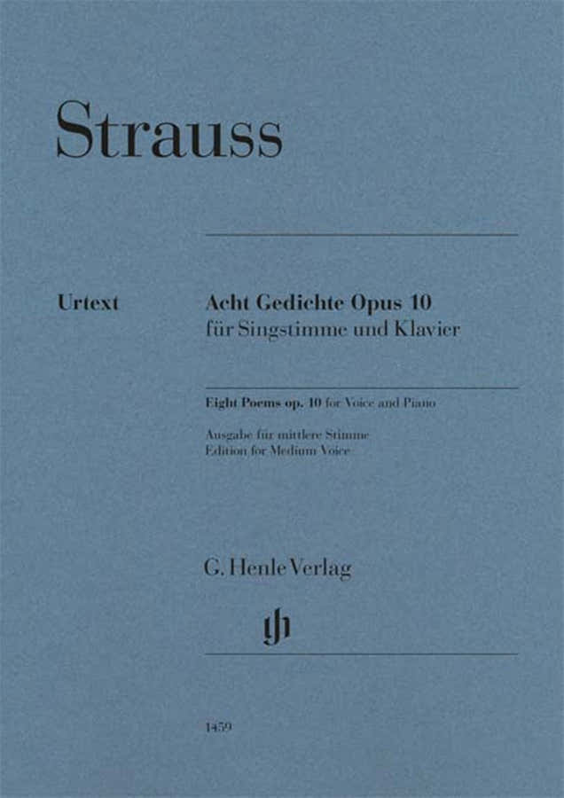 STRAUSS - ACHT GEDICHTE OP. 10 - VOCAL AND PIANO