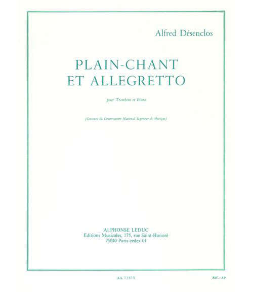 PARTITURA CLASICO - DESENCLOS - PLAIN-CHANT ET ALLEGRETTO