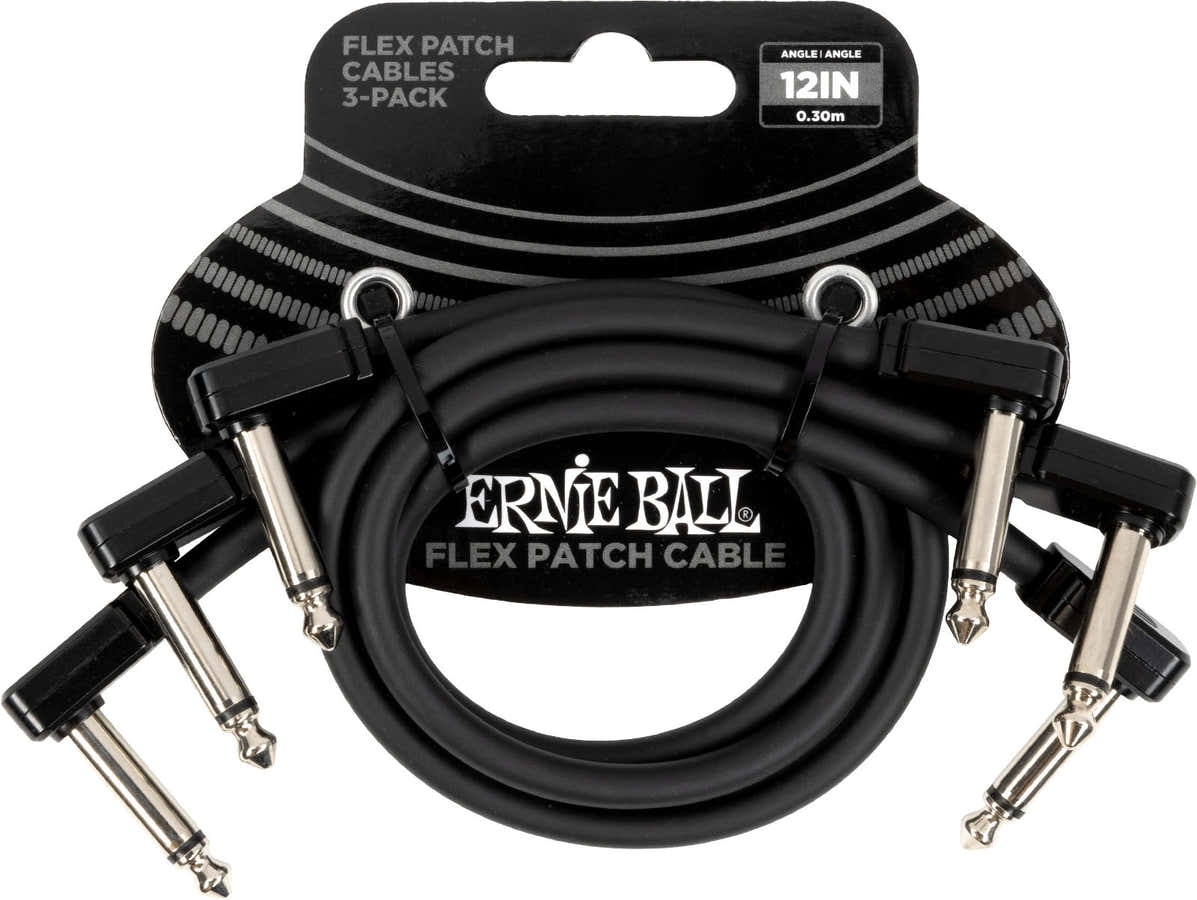 PATCH CABLE FLEX 30CM - PACK 3 BLACK